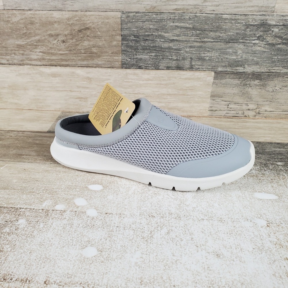 Spenco Bliss Womens Slide Sandals Sz 7 D Gray White Mesh Round Toe Slip On